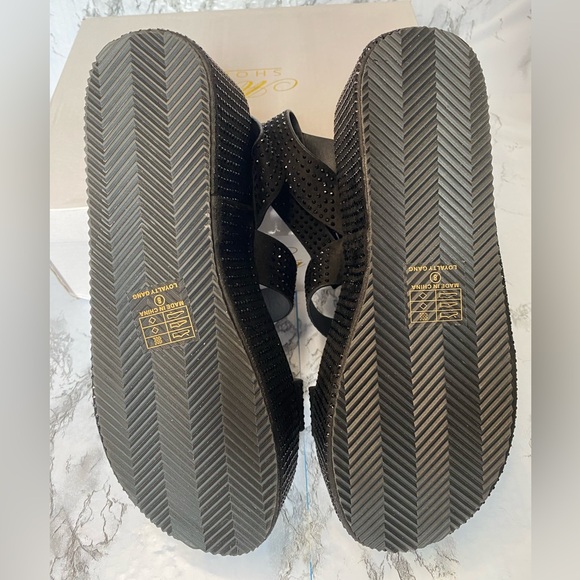 Mata Shoes Black Rhinestone Platform Sandel Size 8.5 - Picture 6 of 9